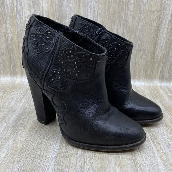 Diesel Womens Guadalupy Ankle‎ Boots Womens US 6 Black Leather Booties EU 36 - Picture 2 of 11